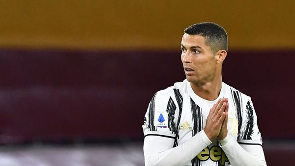Juventus' Portuguese forward Cristiano Ronaldo reacts during the Italian Serie A football match Roma vs Juventus on September 27, 2020 at the Olympic stadium in Rome.  - Sputnik International