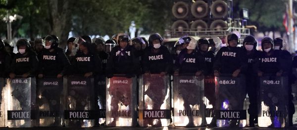 Polices officers take position near Government House during the 47th anniversary of the 1973 student uprising, in Bangkok, Thailand October 15, 2020. Polices officers take position near Government House during the 47th anniversary of the 1973 student uprising, in Bangkok, Thailand October 15, 2020. - Sputnik International