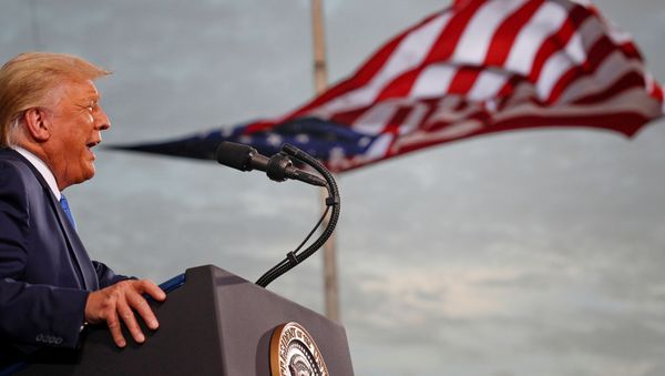 US President Donald Trump speaks during a campaign rally at Cecil Airport in Jacksonville, Florida, US, September 24, 2020. REUTERS/Tom Brenner  - Sputnik International