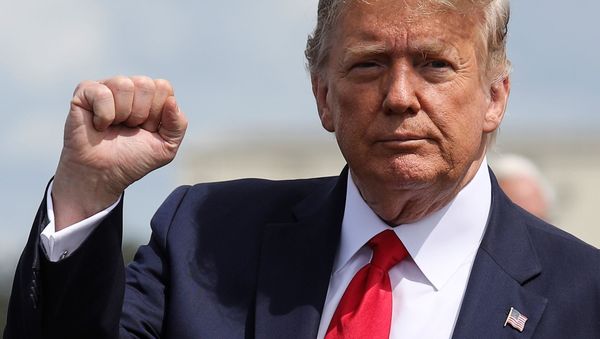 U.S. President Donald Trump arrives at Southwest Florida International Airport ahead of a campaign stop in Fort Myers, Florida, U.S., October 16, 2020. U.S. President Donald Trump arrives at Southwest Florida International Airport ahead of a campaign stop in Fort Myers, Florida, U.S., October 16, 2020. - Sputnik International