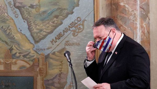 U.S. Secretary of State Mike Pompeo attends the Mining, Agriculture, and Construction (MAC) Protocol Signing Ceremony, at Villa San Sebastiano, in Rome, Italy, October 1, 2020.  - Sputnik International