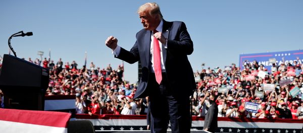 U.S. President Donald Trump gestures as he attends a campaign rally at Prescott Regional Airport, in Arizona, U.S., October 19, 2020 U.S. President Donald Trump gestures as he attends a campaign rally at Prescott Regional Airport, in Arizona, U.S., October 19, 2020 - Sputnik International