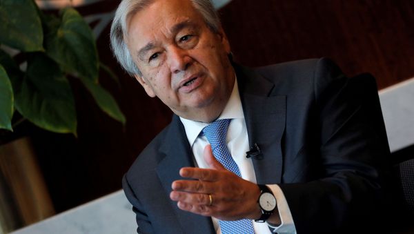United Nations Secretary-General Antonio Guterres speaks during an interview with Reuters at U.N. headquarters in New York City, New York, U.S., September 14, 2020.  - Sputnik International