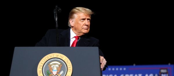 US President Donald Trump holds a campaign rally at Erie International Airport in Erie, Pennsylvania, US, October 20, 2020 US President Donald Trump holds a campaign rally at Erie International Airport in Erie, Pennsylvania, US, October 20, 2020 - Sputnik International