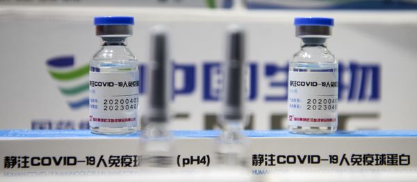 A China National Biotec Group (CNBG) vaccine candidate for COVID-19 coronavirus is on display at the China International Fair for Trade in Services (CIFTIS) in Beijing on September 6, 2020. A China National Biotec Group (CNBG) vaccine candidate for COVID-19 coronavirus is on display at the China International Fair for Trade in Services (CIFTIS) in Beijing on September 6, 2020. - Sputnik International