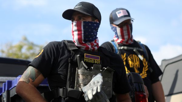 Members of Proud Boys group attend a rally in Portland, Oregon, U.S. September 26, 2020 - Sputnik International