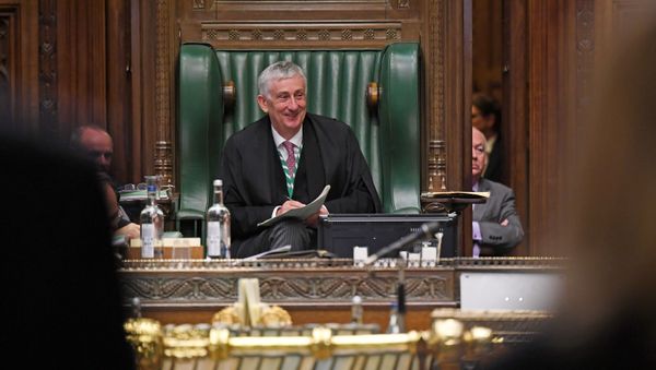 British House of Commons Speaker Lindsay Hoyle smiles during question period at the House of Commons in London, Britain July 1, 2020. UK Parliament/Jessica Taylor - Sputnik International