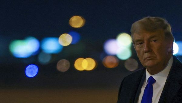 US President Donald Trump arrives aboard Air Force One at McCarran International Airport in Las Vegas, Nevada, U.S. October 27, 2020 US President Donald Trump arrives aboard Air Force One at McCarran International Airport in Las Vegas, Nevada, U.S. October 27, 2020 - Sputnik International