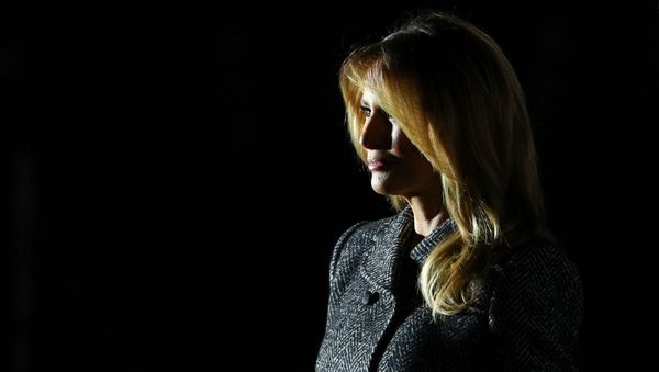 U.S. first lady Melania Trump arrives to see Judge Amy Coney Barrett be sworn in to serve as an associate justice of the U.S. Supreme Court during ceremonies on the South Lawn of the White House in Washington, U.S., October 26, 2020 - Sputnik International