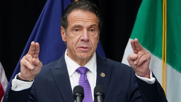 Governor of New York Andrew Cuomo speaks at the unveiling for the Mother Cabrini statue in the Manhattan borough of New York City, New York, U.S., October 12, 2020. Governor of New York Andrew Cuomo speaks at the unveiling for the Mother Cabrini statue in the Manhattan borough of New York City, New York, U.S., October 12, 2020. - Sputnik International