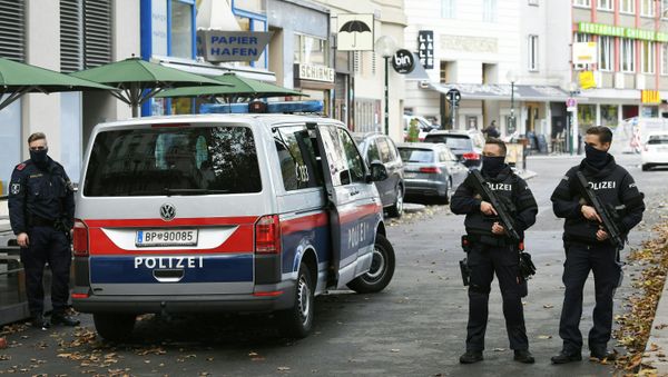 Policemen guard the area on November 3, 2020 close to a crime scene in Vienna after a shooting. - A huge manhunt was under way Tuesday, November 3, 2020 after gunmen opened fire on November 2, 2020 at multiple locations across central Vienna, killing at least four people in what Austrian Chancellor Sebastian Kurz described as a repulsive terror attack. Policemen guard the area on November 3, 2020 close to a crime scene in Vienna after a shooting. - A huge manhunt was under way Tuesday, November 3, 2020 after gunmen opened fire on November 2, 2020 at multiple locations across central Vienna, killing at least four people in what Austrian Chancellor Sebastian Kurz described as a repulsive terror attack. - Sputnik International