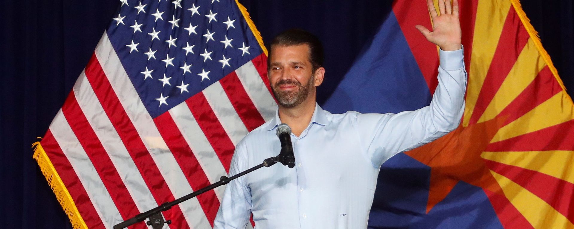 Donald Trump Jr. gestures during a campaign rally for U.S. President Donald Trump ahead of Election Day, in Scottsdale Donald Trump Jr. gestures during a campaign rally for U.S. President Donald Trump ahead of Election Day, in Scottsdale - Sputnik International, 1920, 06.11.2020