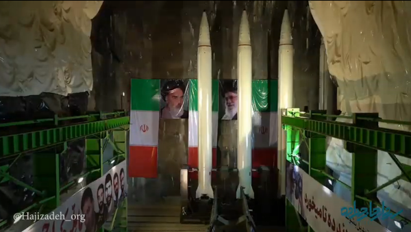 Iran's rail-based missile launch system. Screengrab of video. Iran's rail-based missile launch system. Screengrab of video. - Sputnik International