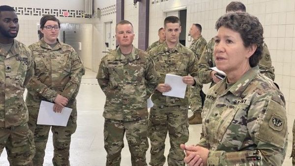 Members of the Wisconsin National Guard mobilize for active duty to assist the Department of Health Service tackle the coronavirus pandemic. March 2020. - Sputnik International