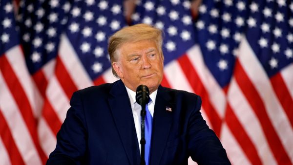 U.S. President Donald Trump speaks about early results from the 2020 U.S. presidential election in the East Room of the White House in Washington, U.S., November 4, 2020 U.S. President Donald Trump speaks about early results from the 2020 U.S. presidential election in the East Room of the White House in Washington, U.S., November 4, 2020 - Sputnik International