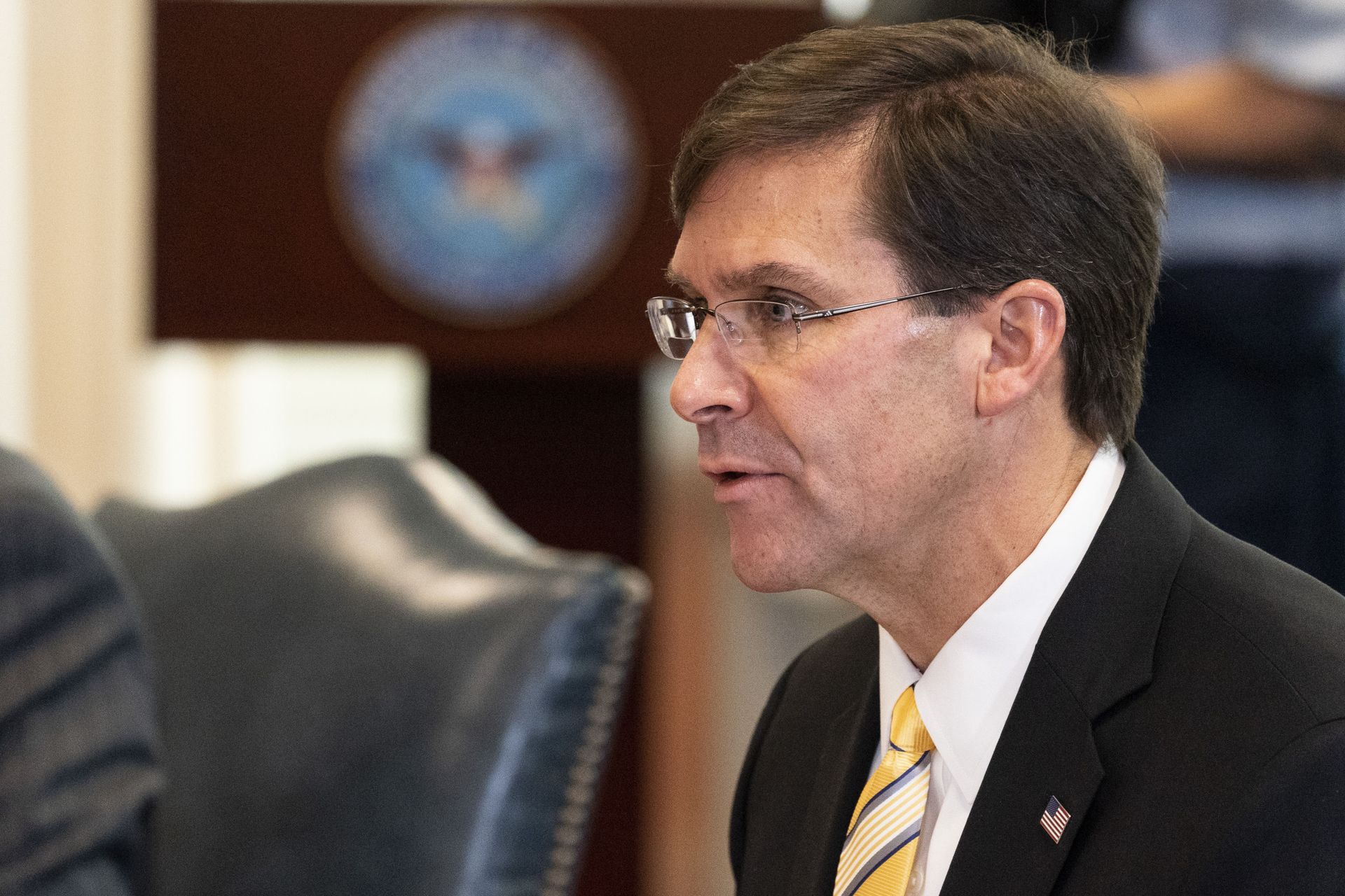 Secretary of Defense Mark Esper speaks before a meeting with Romanian Defense Minister Nicolae Ciuca, at the Pentagon, Thursday, Oct. 8, 2020, in Washington. - Sputnik International, 1920, 07.09.2021