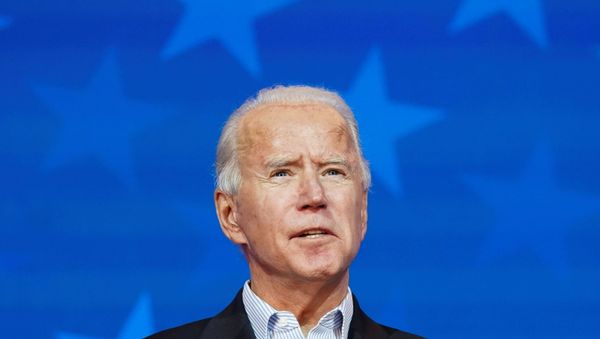 Democratic U.S. presidential nominee Joe Biden makes a statement on the 2020 U.S. presidential election results during a brief appearance before reporters in Wilmington, Delaware, U.S., November 5, 2020. - Sputnik International