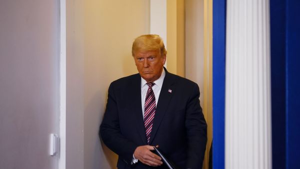 U.S. President Donald Trump arrives to speak about the 2020 U.S. presidential election results in the Brady Press Briefing Room at the White House in Washington, U.S., November 5, 2020 U.S. President Donald Trump arrives to speak about the 2020 U.S. presidential election results in the Brady Press Briefing Room at the White House in Washington, U.S., November 5, 2020 - Sputnik International