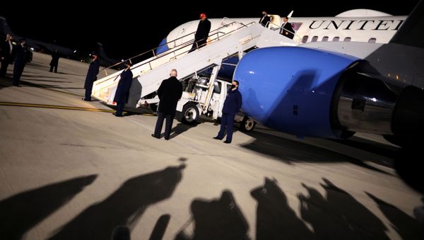 U.S. President Donald Trump steps off Air Force One as he arrives at Milwaukee Mitchell International Airport in Milwaukee - Sputnik International