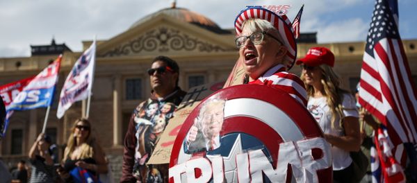 Supporters of US President Donald Trump gather at a “Stop the Steal” protest after the 2020 US presidential election was called for Democrat candidate Joe Biden, in front of the Arizona State Capitol in Phoenix, Arizona, US, 7 November 2020. Supporters of US President Donald Trump gather at a “Stop the Steal” protest after the 2020 US presidential election was called for Democrat candidate Joe Biden, in front of the Arizona State Capitol in Phoenix, Arizona, US, 7 November 2020. - Sputnik International