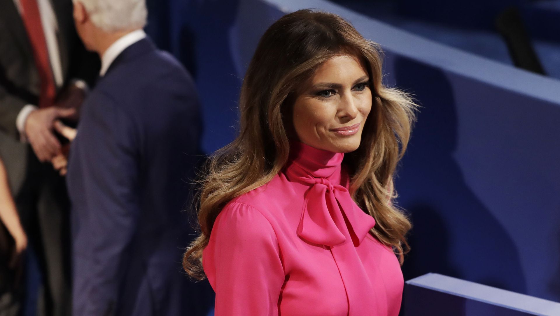 Melania Trump, wife of Donald Trump, arrives before the second presidential debate between Republican presidential nominee Donald Trump and Democratic presidential nominee Hillary Clinton at Washington University in St. Louis, Sunday, Oct. 9, 2016. - Sputnik International, 1920, 16.02.2021