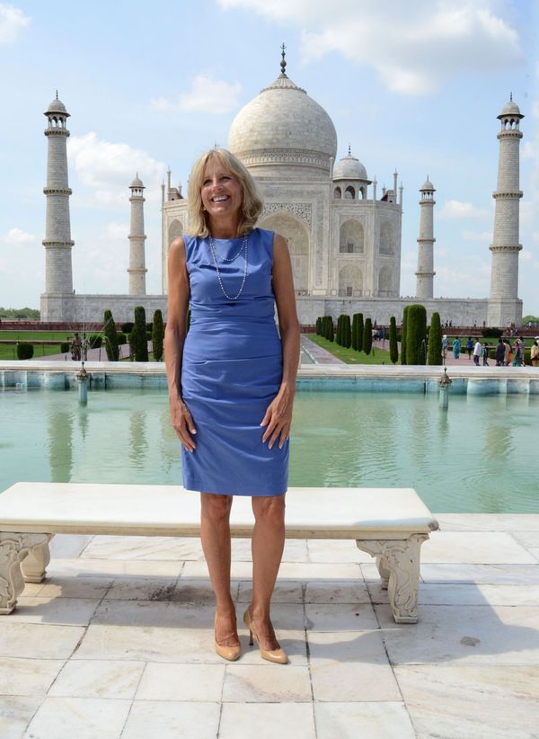 Jill Biden, wife of US vice-president Joe Biden, poses in front of the Taj Mahal in Agra, India, Tuesday, 23 July 2013. Jill Biden, wife of US vice-president Joe Biden, poses in front of the Taj Mahal in Agra, India, Tuesday, 23 July 2013. - Sputnik International