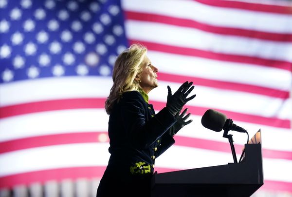 Jill Biden speaks during a drive-in campaign rally held by Democrat US presidential nominee and former vice-president Joe Biden at Heinz Field in Pittsburgh, Pennsylvania, US, 2 November 2020. Jill Biden speaks during a drive-in campaign rally held by Democrat US presidential nominee and former vice-president Joe Biden at Heinz Field in Pittsburgh, Pennsylvania, US, 2 November 2020. - Sputnik International
