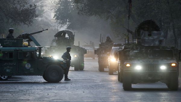 Afghan security forces leave the site of an incident after an attack at the university of Kabul, Afghanistan November 2, 2020 - Sputnik International