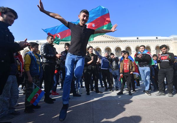 People celebrate the end of hostilities in Nagorno-Karabakh region. People celebrate the end of hostilities in Nagorno-Karabakh region. - Sputnik International