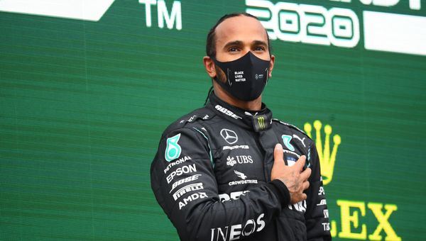 Formula One F1 - Turkish Grand Prix - Istanbul Park, Istanbul, Turkey - November 15, 2020 Mercedes' Lewis Hamilton celebrates on the podium after winning the race and the world championship - Sputnik International