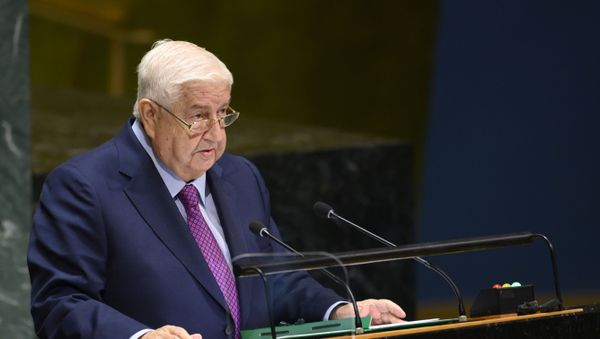 Syria's Foreign Minister Walid Muallem speaks at the 74th session of the United Nations General Assembly September 28, 2019, in New York. - Sputnik International