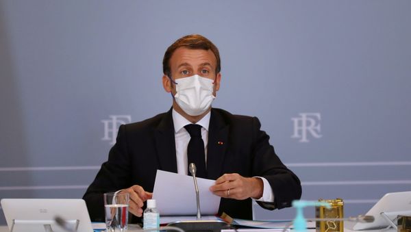 French President Emmanuel Macron attends a defence council on the coronavirus pandemic at Elysee Palace in Paris, France November 12, 2020 - Sputnik International