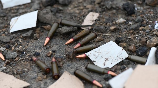 Bullets are seen on the road, in the self-proclaimed Nagorno-Karabakh Republic - Sputnik International