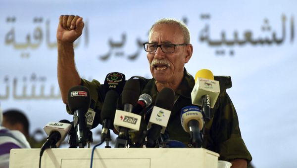 Brahim Ghali, newly elected Polisario secretary general and president of the self-proclaimed Sahrawi Arabic Democratic Republic, delivers a speech during the PF's extraordinary congress on July 9, 2016 at the Sahrawi refugee camp of Dakhla - Sputnik International