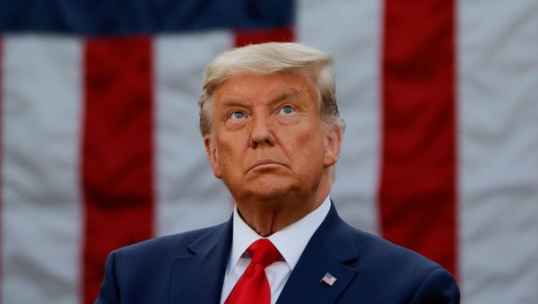 U.S. President Donald Trump pauses as he speaks about the Operation Warp Speed program, the joint Defense Department and HHS initiative that has struck deals with several drugmakers in an effort to help speed up the search for effective treatments for the ongoing coronavirus disease (COVID-19) pandemic, during an event in the Rose Garden of the White House in Washington, U.S., November 13, 2020. REUTERS/Carlos Barria - Sputnik International