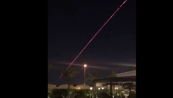 Screenshot from the video allegedly showing C-RAM system intercepting a rocket in Baghdad's green zone, 17 November 2020 - Sputnik International