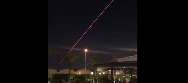 Screenshot from the video allegedly showing C-RAM system intercepting a rocket in Baghdad's green zone, 17 November 2020 - Sputnik International