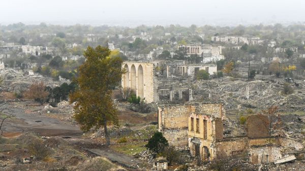 The view shows the destroyed part of the city of Aghdam, the self-proclaimed Nagorno-Karabakh Republic. The city was almost completely destroyed during the fighting in the early 90's. According to the ceasefire agreement in Nagorno-Karabakh, the Agdam region must be transferred to the Republic of Azerbaijan by November 20, 2020 - Sputnik International