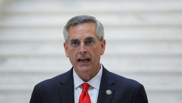 Georgia Secretary of State Brad Raffensperger gives an update on the state of the election and ballot count during a news conference at the State Capitol in Atlanta, Georgia, U.S., November 6, 2020. - Sputnik International