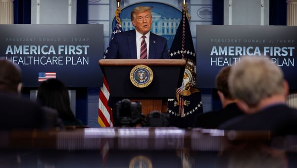 U.S. President Donald Trump speaks about prescription drug prices during an appearance in the Brady Press Briefing Room at the White House in Washington, U.S., November 20, 2020 - Sputnik International
