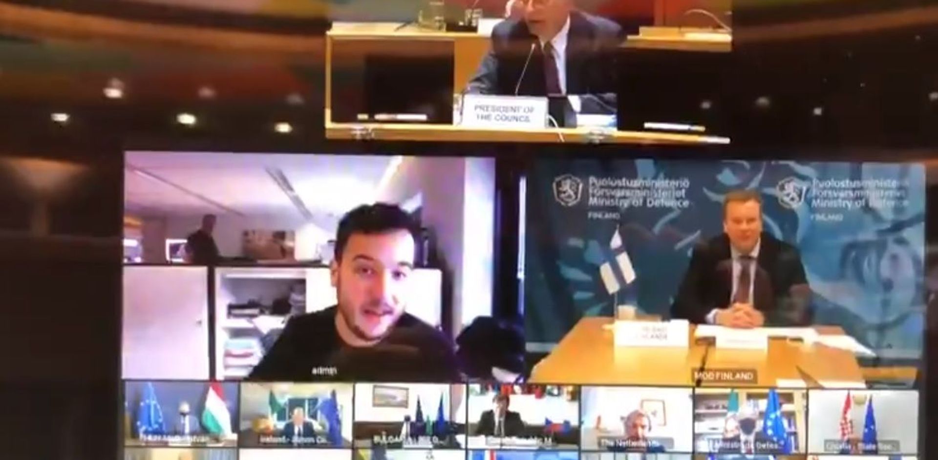  Screenshot of the EU defence ministers' meeting's hack - Sputnik International, 1920, 21.11.2020