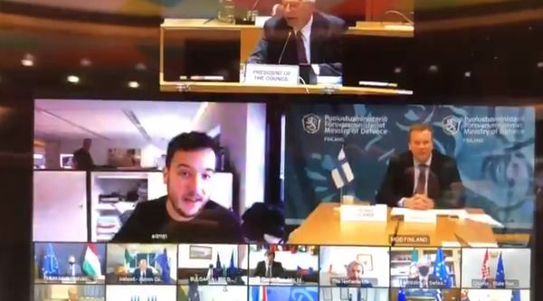 Screenshot of the EU defence ministers' meeting's hack Screenshot of the EU defence ministers' meeting's hack - Sputnik International