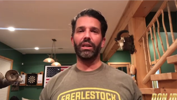 Donald Trump Jr., President Trump's eldest son, in his cabin under coronavirus quarantine. - Sputnik International
