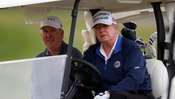 U.S. President Donald Trump drives a golf cart at the Trump National Golf Club in Sterling, Virginia, U.S., November 22, 2020 U.S. President Donald Trump drives a golf cart at the Trump National Golf Club in Sterling, Virginia, U.S., November 22, 2020 - Sputnik International