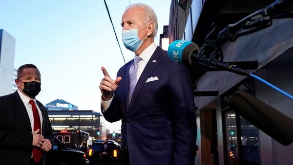 US President-elect Joe Biden speaks to the media as he departs from his transition headquarters in the Queen Theater in Wilmington, Delaware, US, 24 November 2020. US President-elect Joe Biden speaks to the media as he departs from his transition headquarters in the Queen Theater in Wilmington, Delaware, US, 24 November 2020. - Sputnik International