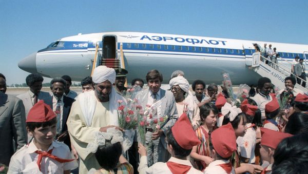 Former Sudanese Prime Minister Sadiq al-Mahdi in USSR in 1986 - Sputnik International