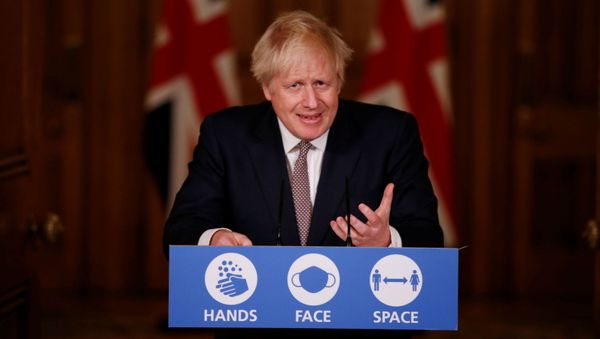 Britain's Prime Minister Boris Johnson speaks during a news conference on the ongoing situation with the coronavirus disease (COVID-19), at Downing Street, in London, Britain November 26, 2020. Jamie Lorriman/Pool via REUTERS Britain's Prime Minister Boris Johnson speaks during a news conference on the ongoing situation with the coronavirus disease (COVID-19), at Downing Street, in London, Britain November 26, 2020. Jamie Lorriman/Pool via REUTERS - Sputnik International