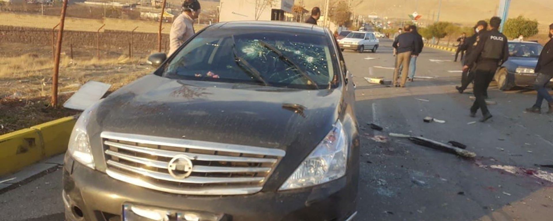 A view shows the scene of the attack that killed Prominent Iranian scientist Mohsen Fakhrizadeh, outside Tehran, Iran, November 27, 2020. A view shows the scene of the attack that killed Prominent Iranian scientist Mohsen Fakhrizadeh, outside Tehran, Iran, November 27, 2020. - Sputnik International, 1920, 14.12.2020