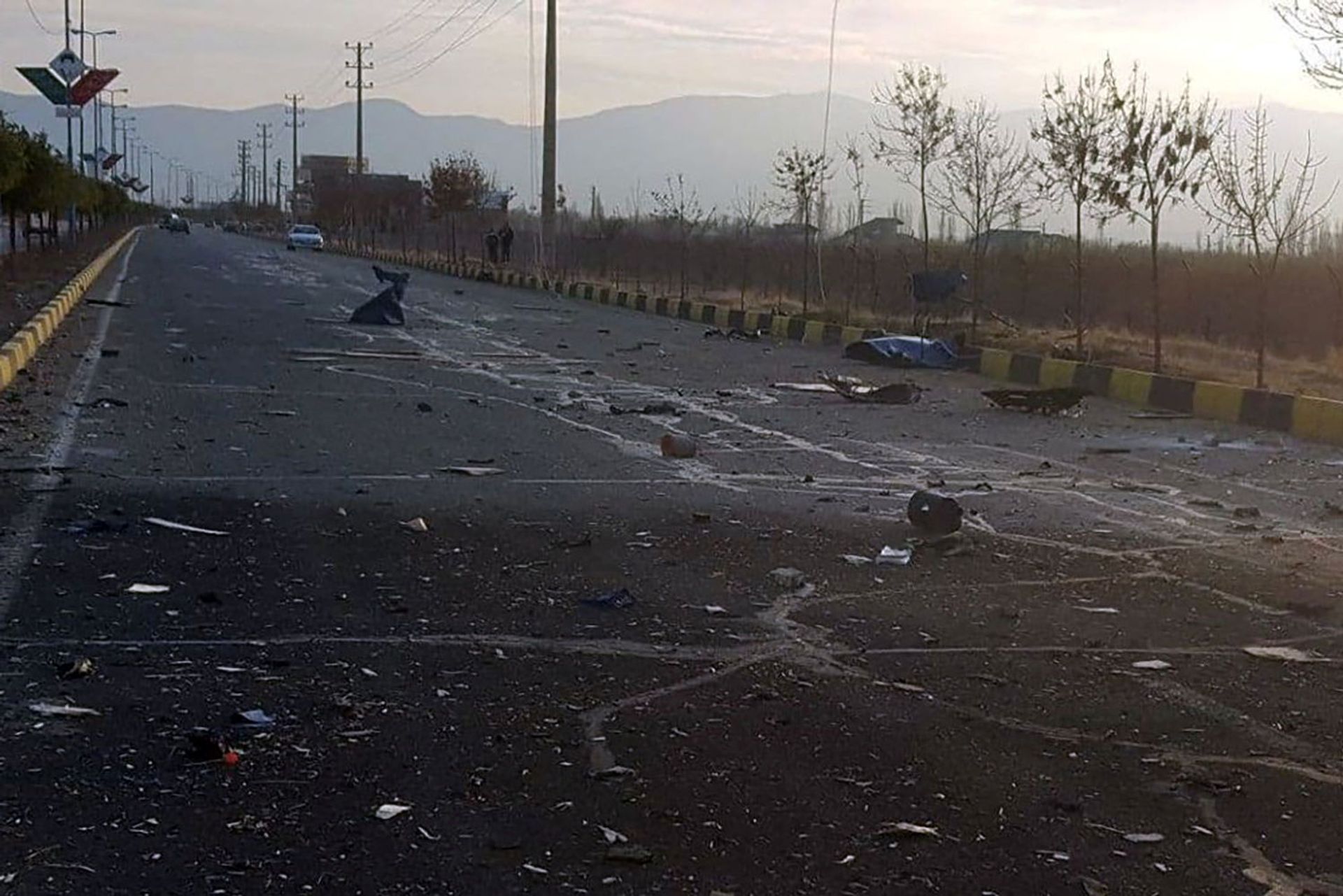 A view shows the site of the attack that killed Prominent Iranian scientist Mohsen Fakhrizadeh, outside Tehran, Iran, November 27, 2020. A view shows the site of the attack that killed Prominent Iranian scientist Mohsen Fakhrizadeh, outside Tehran, Iran, November 27, 2020. - Sputnik International, 1920, 18.09.2021