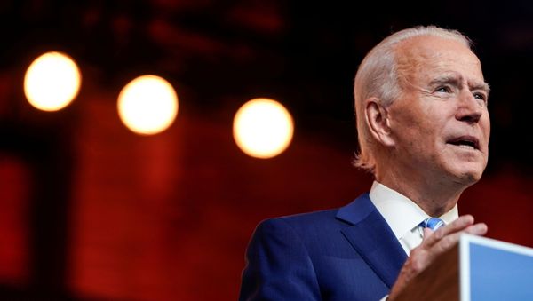 U.S. President-elect Joe Biden delivers a pre-Thanksgiving speech at his transition headquarters in Wilmington, Delaware, U.S., November 25, 2020.  - Sputnik International